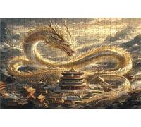 Puzzle 6000 Pieces, Puzzle Adultes 6000 Pièces Dragon, Puzzles Classiques Bois 180x105CM La Cité Interdite, Exquisite Papierboxverpackung, Tragbarer Netzbeutel Geeignet für die ganze Familie RXPT-6740