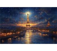 Puzzle 6000 Pieces, Puzzle Adultes 6000 Pièces Paris, Puzzles Classiques Bois 180x105 CM Ciel éToilé, Exquisite Papierboxverpackung, Tragbarer Netzbeutel Geeignet für die ganze Familie Cadeau RXPT5330