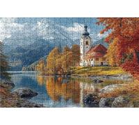 Puzzle 6000 Pieces, Puzzle Adultes 6000 Pièces Petite Ville, Puzzles Classiques Bois 105x180 cm Arbre, Exquisite Papierboxverpackung, Tragbarer Netzbeutel Geeignet für Die ganze Familie RXPT-11170