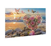 Puzzle 6000 Pièces Puzzle en Bois DIY Amour Papillon Jeu De l'art Décoration Cadeau Unique pour la Décoration de la Maison, Puzzles Familial, Parfait pour Les Soirées Jeu,Activité Familiale fr0-1022