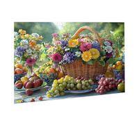 Puzzle 6000 Pièces Puzzle en Bois DIY Fruits Panier De Fleurs Jeu De l'art Décoration Cadeau Unique pour la Décoration de la Maison, Puzzles Familial, Parfait Soirées Jeu,Activité Familiale fr0-364