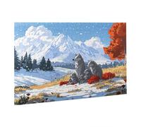 Puzzle 6000 Pièces Puzzle en Bois DIY Paysage De Neige Le Loup Jeu De l'art Décoration Cadeau Unique pour la Décoration de la Maison, Puzzles Familial, Parfait Soirées Jeu,Activité Familiale fr0-189