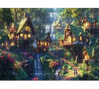 Puzzle 6000 pièces, Puzzle Impossible Adultes 179.5 x 105.5 cm, Impression Haute Définition, Jeux Éducatifs, Puzzles Bois Anti-Stress pour Toute la Famille, Décor Murale, rêve Petite Ville-2 w0-598