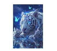 Puzzle 6000 Pieces Tigre Puzzle Papillon 6000 Pièces Grand Adultes Difficile Jigsaw en Bois avec Boîte Cadeau, DIY Challenge Impossible Créatif Jeu pour Adulte, Decoration Maison 105x179cm D-1164