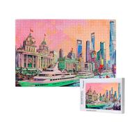 Puzzle 6000 Pièces Ville Puzzle Navire de croisière,Puzzles Bois Adulte avec Boîte Cadeau,Loisirs Créatifs Adultes Activite Manuelle,Cadeau Anniversaire Homme Femme,Décor Intérieure,105x180cm,p410t