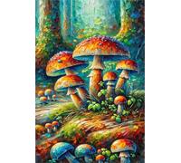 Puzzle 70 Pieces Adultes Champignons Aquarelle, Puzzle Impossible Difficile et Stimulant Parfait pour Les Amateurs de Puzzles Cadeau Stimulant pour Hommes Femmes Plus âgés 20 x 15 cm