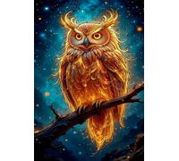 Puzzle 70 Pièces Adultes Ciel Étoilé Hibou 20x15 cm Difficile et Stimulant, Parfait pour Les Amateurs de Puzzles, Cadeau Stimulant, Puzzle 70 Pieces