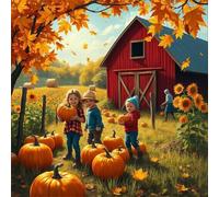 Puzzle 70 Pièces Adultes Citrouille Ferme, Jeu éducatif Défi Jouets Divertissement Créatif, Puzzle Adulte 70 Pieces 45x45 cm