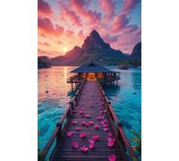 Puzzle 70 Pièces Adultes, Coucher Soleil Pont L'Océan, 20x15 cm Jeux Educatifs Favorisant la Concentration Jeu de Création et Logique Cadeau Garcon et Fille, Puzzle 70 Pieces