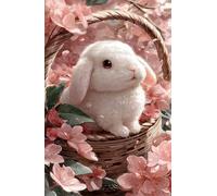 Puzzle 70 Pièces Adultes Lapin Fleurs, Défis Amusants Parfait pour la Détente Créativité, Puzzle 70 Pieces 20 x 15 cm