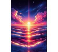 Puzzle 70 Pieces Adultes Lever Soleil Océan, Puzzle Impossible Difficile et Stimulant Parfait pour Les Amateurs de Puzzles Cadeau Stimulant pour Hommes Femmes Plus âgés 20 x 15 cm