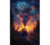 Puzzle 70 Pièces Adultes Train Nuit Étoilée, Défis Amusants Parfait pour la Détente Créativité, Puzzle 70 Pieces 20 x 15 cm