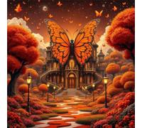 Puzzle 70 pièces,Château des Papillons d'automne Puzzle Adulte,Divertissement créatif,Puzzles Classiques pour Adultes et Enfants à partir de 14 Ans,Décoration Murale Artistique