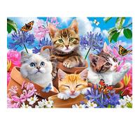 CASTORLAND Puzzle chaton avec fleurs 70 pièces