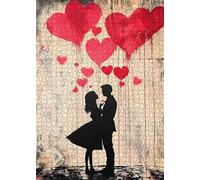 Puzzle 70 Pieces Couple Graffiti, Jeux éducatif Défi Jouets Puzzles Classiques, Parfaitement Emboîtable Lettres au Dos, pour Vous Faciliter Le Travail pour Hommes Femmes Plus âgés 20 x 15 cm