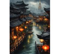 Puzzle 70 pièces Rivière de Campagne Classique Puzzles pour Adultes Jeux d'activités Familiales,Puzzle à Faire Soi-même pour Décoration Murale de la Maison