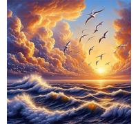 Puzzle 70 pièces,Vagues du Coucher de Soleil et Nuages Puzzle Adulte,Divertissement créatif,Puzzles Classiques pour Adultes et Enfants à partir de 14 Ans,Décoration Murale Artistique