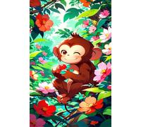 Puzzle 700 Pieces 52x38 cm Animaux Singes Fleurs Puzzles, Jeu de Création et Logique, Jeux éducatif Défi Jouets Activité Familiale Parfaite Puzzle 700 Pièces Adultes