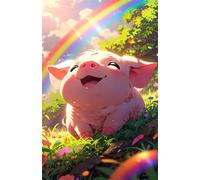 Puzzle 700 Pieces 52x38 cm Arc en Ciel Animal Cochon Puzzles, Jeu de Création et Logique, Jeux éducatif Défi Jouets Activité Familiale Parfaite Puzzle 700 Pièces Adultes