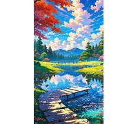 Puzzle 700 Pièces Adulte 52 x 38 cm,Pont sur la rivière du Paysage Impossible Classique Jigsaw Puzzles,Jeu Classique pour Toute la Famille,Décoration Murale & Cadeau