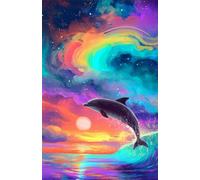 Puzzle 700 Pièces Adultes Dauphin Aquarelle, Défis Amusants Parfait pour la Détente Créativité, Puzzle 700 Pieces 52 x 38 cm