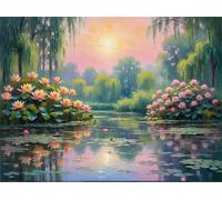Puzzle 700 Pieces Adultes Étang du Lotus, 52x38cm Jigsaw Puzzles Classiques, Puzzle Adulte 700 pièces Saules, Jeu Éducatif et Défi de Concentration, Idée Cadeau Anniversaire