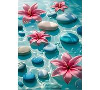 Puzzle 700 Pièces Adultes Fleur Galet Puzzle Difficile et Stimulant Jeux éducatif Puzzles Classiques Puzzles 700 Pièces Adultes Cadeau Stimulant 52 x 38 cm