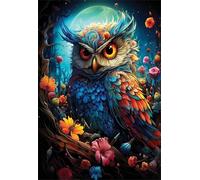Puzzle 700 Pièces Adultes Fleur Hibou Lunaire Puzzle Difficile et Stimulant Jeux éducatif Puzzles Classiques Puzzles 700 Pièces Adultes Cadeau Stimulant 52 x 38 cm