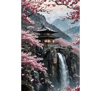 Puzzle 700 Pièces Adultes Fleurs Cascade Tour 52 x 38 cm Puzzles pour Adultes Activité Ludique et Créative Développe la Patience et la Dextérité Puzzle Adulte 700 Pièces