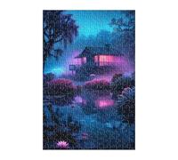 Puzzle 700 Pièces Adultes Lac Cabane Lotus 52x38 cm Jeu Éducatif Impossible Difficile comme Cadeau et Décoration Murale Puzzle Adulte 700 Pieces