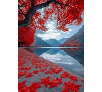 Puzzle 700 Pièces Adultes Lac Feuille D'Érable Rouge 52 x 38 cm, Jeux éducatif, Divertissement Créatif, Puzzle Classique, Jeu Difficile Puzzles 700 Pièces