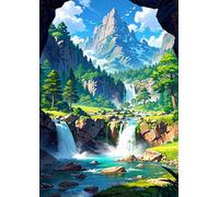 Puzzle 700 Pièces Adultes Paysage Cascade Montagne 52 x 38 cm Puzzles pour Adultes Activité Ludique et Créative Développe la Patience et la Dextérité Puzzle Adulte 700 Pièces
