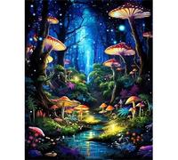 Puzzle 700 Pièces Adultes Rivière Mushroom Woods 52x38cm 700 Pièces Puzzles pour Adultes Jeu éducatif défi Jouet, Puzzle Impossible pour Toute la Famille