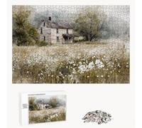 Puzzle 700 Pièces - Cabine & Fleur - Puzzle en Bois Durable avec Lettres au Dos - Jeu sans Poussière avec Affiche - Modèle pour Collectionneurs et 14 Ans et Plus (52 x 38 cm) P3#222