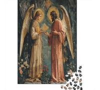 Puzzle 70x50cm/1000pcs pour Adultes Anges-Messages de Dieu,pour Femmes Et Hommes,Planche en Bois,Verrouillage De Précision