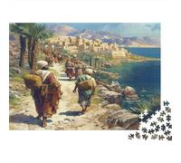 Puzzle 70x50cm/1000pcs pour Adultes Égypte antiqueian Figures and Architecture,pour Femmes Et Hommes,Planche en Bois,Verrouillage De Précision