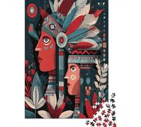 Puzzle 70x50cm/1000pcs pour Adultes Illustration de Motifs aborigènes,pour Femmes Et Hommes,Planche en Bois,Verrouillage De Précision