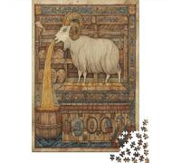 Puzzle 70x50cm/1000pcs pour Adultes Illustrations de Manuscrit Viking médiéval, chèvres,pour Femmes Et Hommes,Planche en Bois,Verrouillage De Précision