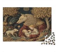 Puzzle 70x50cm/1000pcs pour Adultes Louve allaitant Son Nouveau-né,pour Femmes Et Hommes,Planche en Bois,Verrouillage De Précision