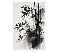 Puzzle 75x50cm/1000pcs Calming Bamboo Ink Wash Puzzles pour Adultes, Jeux De Famille, Assemblage De Motifs, Idéal comme Cadeau pour Toute La Famille 75x50cm/1000pcs