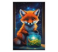 Puzzle 75x50cm/1000pcs Cute Fox Luminous Glow 2 Puzzles pour Adultes, Jeux De Famille, Assemblage De Motifs, Idéal comme Cadeau pour Toute La Famille 75x50cm/1000pcs