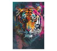 Puzzle 75x50cm/1000pcs Expressive Tiger Puzzles pour Adultes, Jeux De Famille, Assemblage De Motifs, Idéal comme Cadeau pour Toute La Famille 75x50cm/1000pcs