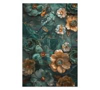 Puzzle 75x50cm/1000pcs Floral Gold Malachite Art Puzzles pour Adolescents : Jeux Pratiques D'analyse Et De Logique, Parfaits comme Cadeaux pour Toute La Famille 75x50cm/1000pcs