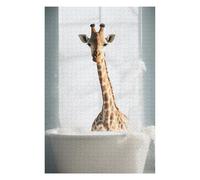 Puzzle 75x50cm/1000pcs Happy Giraffe in The Bath Puzzles pour Adultes, Jeux De Famille, Assemblage De Motifs, Idéal comme Cadeau pour Toute La Famille 75x50cm/1000pcs