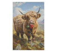 Puzzle 75x50cm/1000pcs Highland Cow Pepper Land Puzzles pour Adultes, Jeux De Famille, Assemblage De Motifs, Idéal comme Cadeau pour Toute La Famille 75x50cm/1000pcs