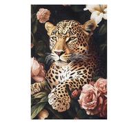 Puzzle 75x50cm/1000pcs Leopard in Bloom Puzzle pour Adultes - Jouet Anti-Stress - Décoration Idéale Et Cadeau Parfait pour Toute La Famille 75x50cm/1000pcs