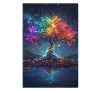 Puzzle 75x50cm/1000pcs Magic Colorful Neon Tree Puzzles pour Adultes, Jeux De Famille, Assemblage De Motifs, Idéal comme Cadeau pour Toute La Famille 75x50cm/1000pcs