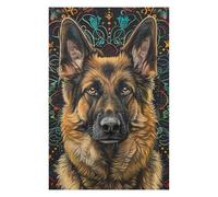 Puzzle 75x50cm/1000pcs Mandala German Shepherd Puzzle Anti-Stress, Jouet Amusant Et Humoristique, Idéal en Cadeau pour Toute La Famille 75x50cm/1000pcs