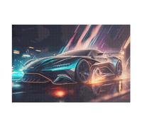 Puzzle 75x50cm/1000pcs Neon Future Racing Car -2 Puzzle Anti-Stress, Jouet Amusant Et Humoristique, Idéal en Cadeau pour Toute La Famille 75x50cm/1000pcs