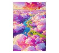 Puzzle 75x50cm/1000pcs pour Adolescentes Colorful Clouds Over River Jeux De Puzzle Relaxants, Amusants Et Humoristiques, Difficiles Et Stimulants 75x50cm/1000pcs